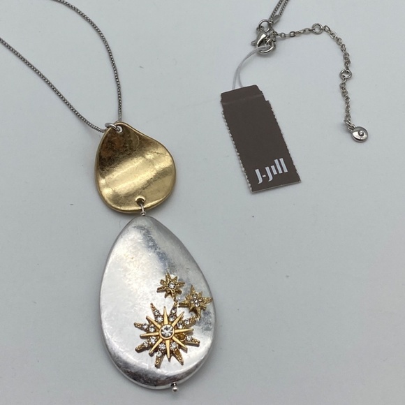 J.jill Winter Snow Drop Necklace In Silvertone,goldtone - Picture 8 of 10